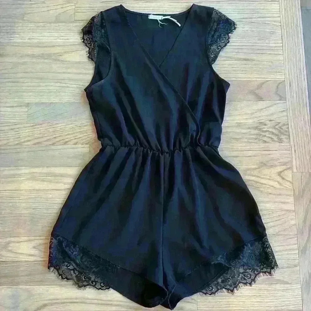 UO Kimchi Blue Lace Trim Romper